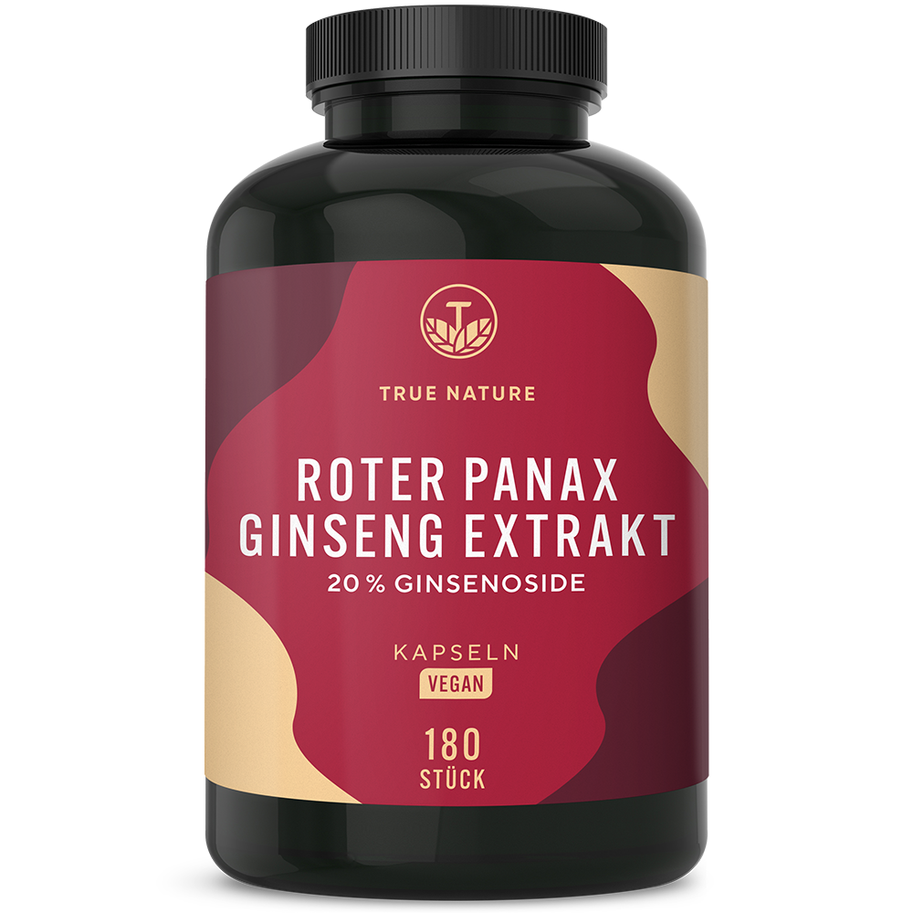 Roter Panax Ginseng Extrakt Kapseln Vitamine & Nahrungsergänzungsmittel True Nature 3 Monate