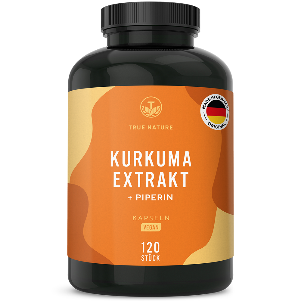 Kurkuma Extrakt Kapseln Gesundheit > Vitamine & Nahrungsergänzungsmittel > Sport & Gelenke > Gelenkunterstützung > Entzündungshemmende Pflanzenstoffe > Curcuma Extrakt & Piperin Kapseln True Nature 4 Monate