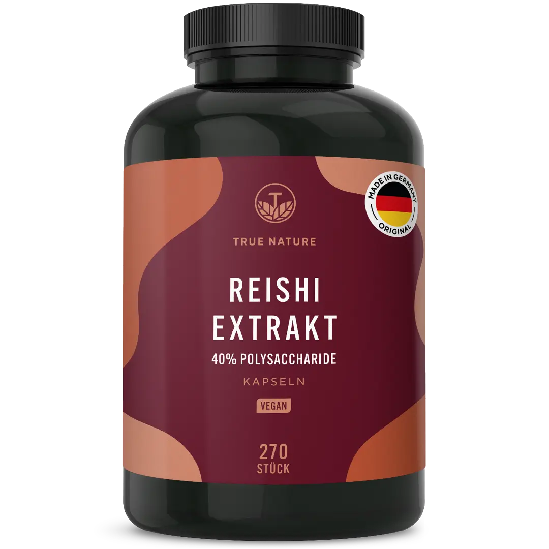 Reishi Pilz Extrakt hochdosierte Kapseln Gesundheit > Vitamine & Nahrungsergänzungsmittel > Pflanzliche Nahrungsergänzungsmittel > Vitalpilze > Polysaccharidreiche Pilzprodukte > Reishi Pilz Extrakt True Nature 3 Monate