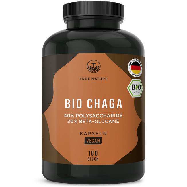 Bio Chaga Pilz Extrakt Vitamine & Nahrungsergänzungsmittel True Nature 3 Monate