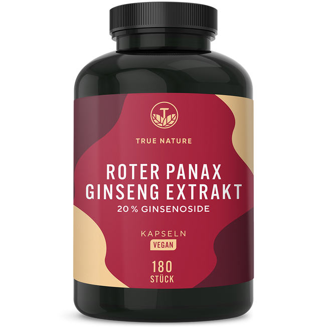 Roter Panax Ginseng Extrakt Kapseln Vitamine & Nahrungsergänzungsmittel True Nature 3 Monate