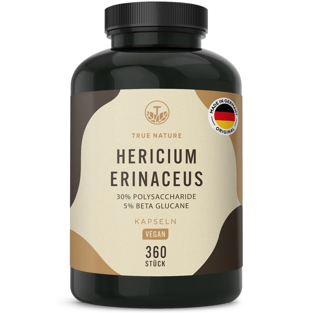 Hericium Erinaceus (Lions Mane) Kapseln Gesundheit > Vitamine & Nahrungsergänzungsmittel > Pflanzliche Nahrungsergänzungsmittel > Vitalpilze > Lion’s Mane (Hericium) Kapseln True Nature 3 Monate