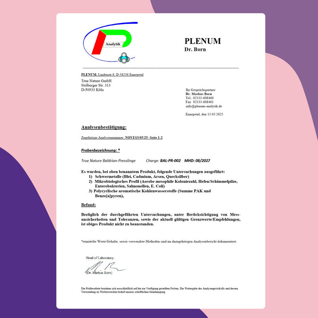 Baldrian Tabletten Gesundheit & Wellness > Nahrungsergänzungsmittel > Pflanzliche Nahrungsergänzungsmittel True Nature