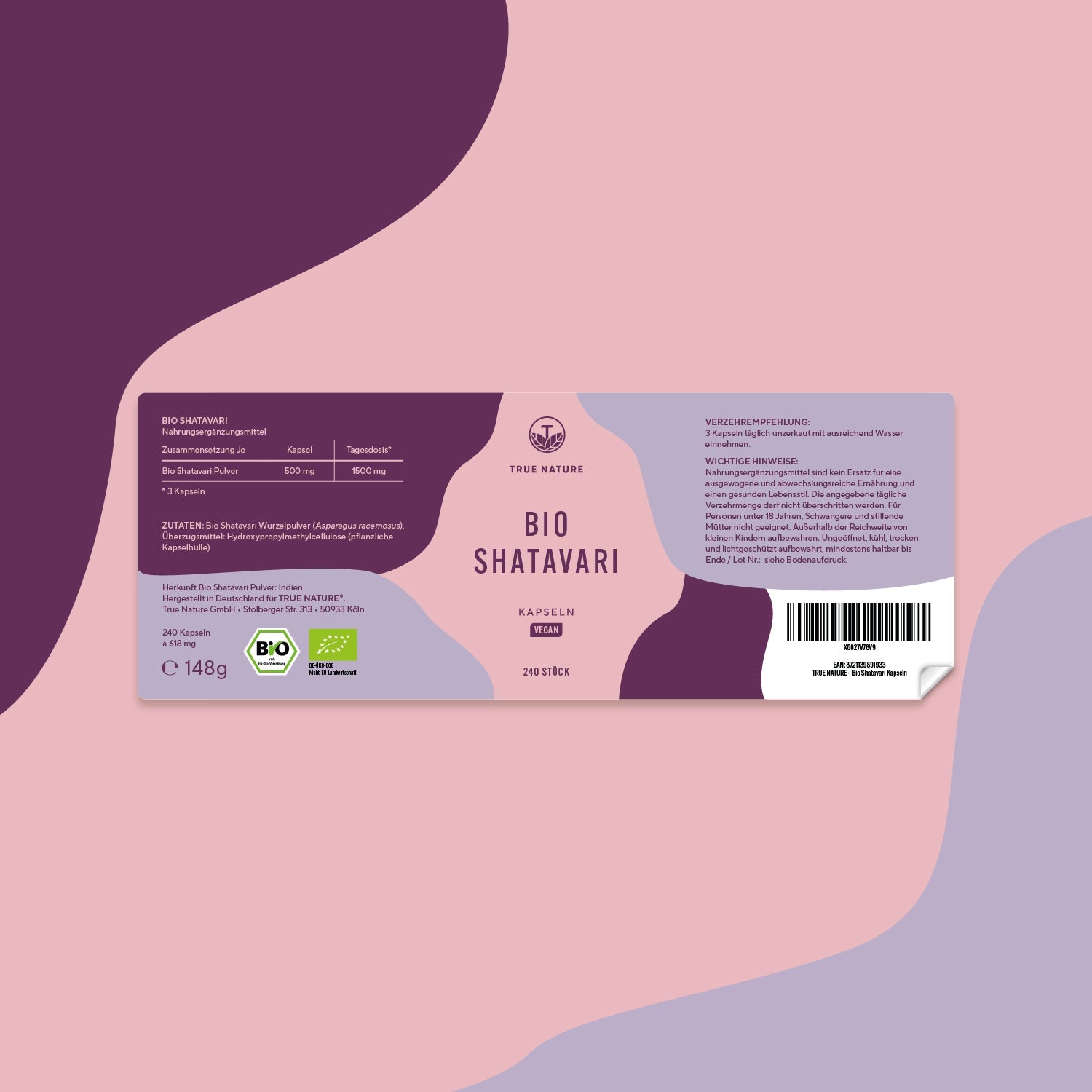 Bio Shatavari Kapseln Vitamine & Nahrungsergänzungsmittel True Nature